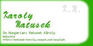 karoly matusek business card